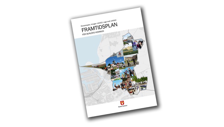 Dokument med titeln: "Framtidsplan" med en karta över Burlövs kommun.